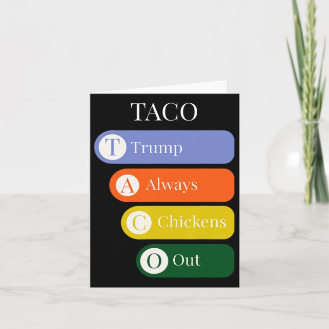 Tarjeta Funny Trump siempre expulsa el comercio del taco (Anverso)