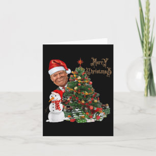 Tarjeta Funny Trump usando Papá Noel Feliz Navidad