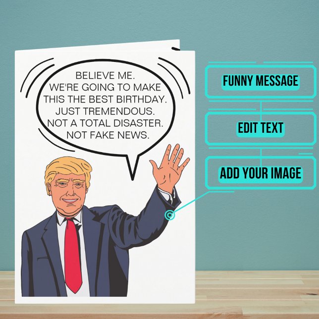 Tarjeta Funny Trumpiss Birthday Card (This funny card comes directly from the President as if he is speaking in Trumpisms.)