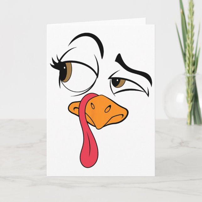Tarjeta Funny Turkey Guay Turquía Thankding Costume Men (Anverso)