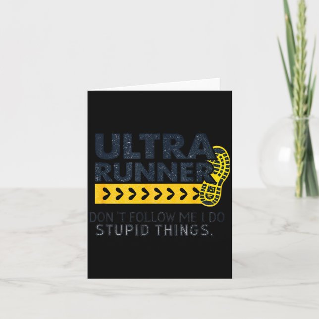 Tarjeta Funny Ultra Running Saying Trail Runner Endurance  (Anverso)