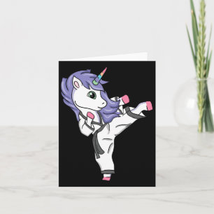 Tarjeta Funny Unicorn Karate Chica I Taekwondo Martial Art