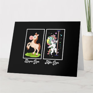 Tarjeta Funny Unicornio antes de salir del gimnasio