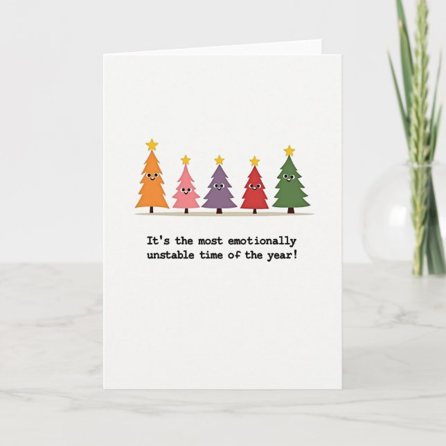 Tarjeta Funny Unstable Time Christmas Card Stress (Anverso)