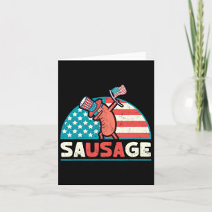 Tarjeta Funny Usa Sausage Patriótico 4 De Julio