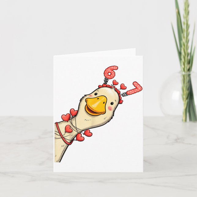 Tarjeta Funny Valentine Goose 6 7 Six Seven Meme Matching  (Anverso)