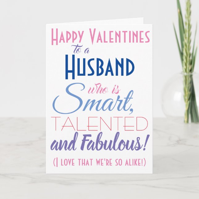 Tarjeta Funny Valentine Husband (Anverso)