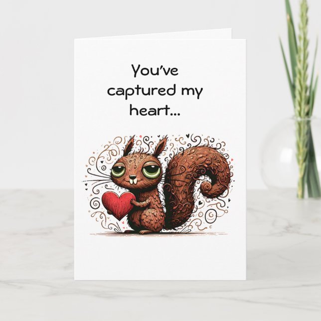 Tarjeta Funny Valentine Squirrel (Anverso)