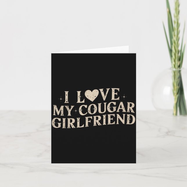 Tarjeta Funny Valentine's Day 2025 I Love My Cougar Girlfr (Anverso)