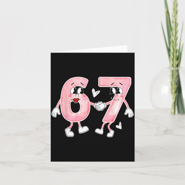 Tarjeta Funny Valentine's Day 6 7 Six Seven Meme Valentine (Anverso)