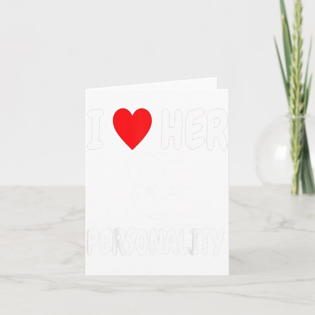 Tarjeta Funny Valentine's Day Couple Matching I Love Her I (Anverso)