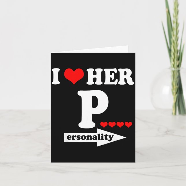 Tarjeta Funny Valentine's Day Couple Matching I Love Her I (Anverso)