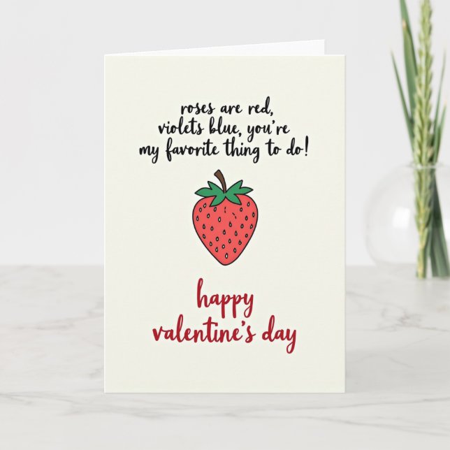 Tarjeta Funny Valentines Love Poem Card (Anverso)