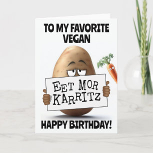 Tarjeta Funny Vegan Birthday Card