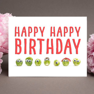 Tarjeta Funny Veggie Birthday Card - Diseño Cute Sprout