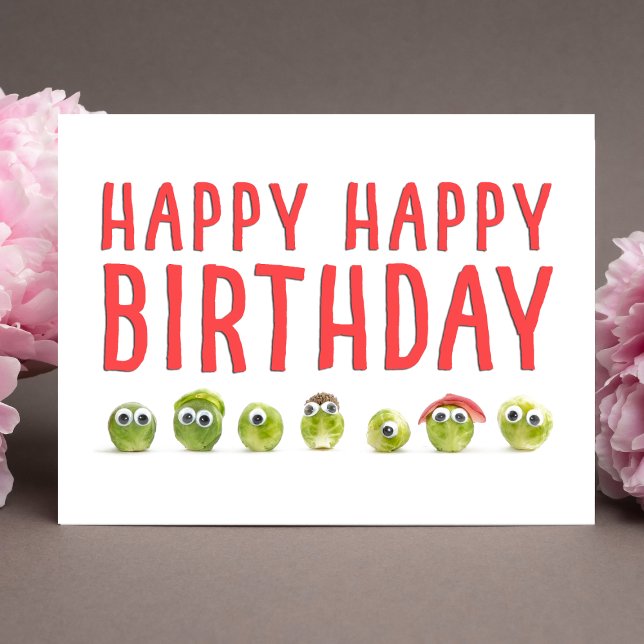 Tarjeta Funny Veggie Birthday Card - Diseño Cute Sprout (Subido por el creador)