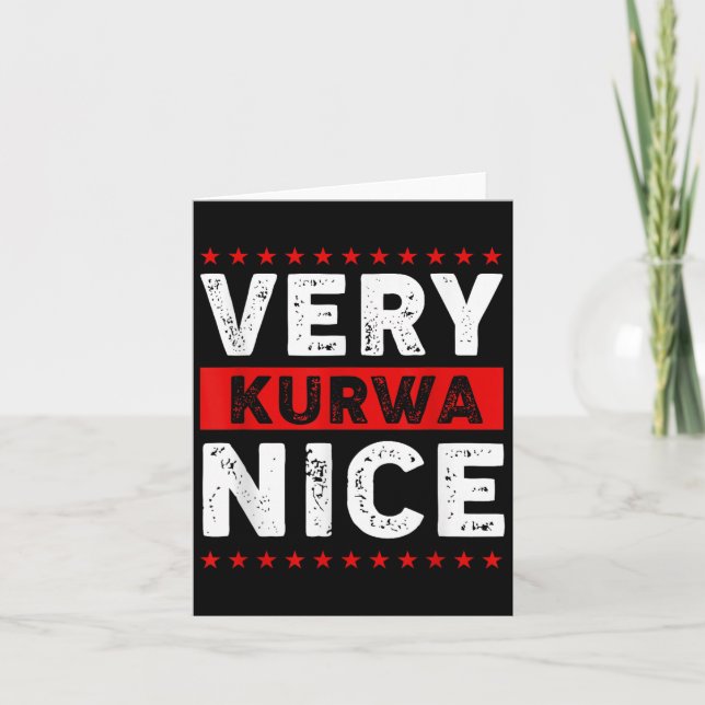 Tarjeta Funny Very Kurwa Nice Lish English Sarcasm Quote M (Anverso)