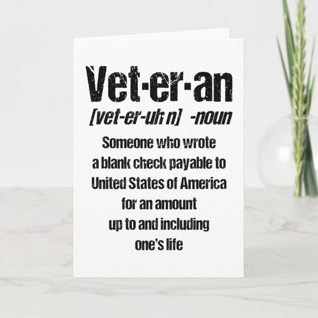 Tarjeta FUNNY VETERAN American Veterft Gift Day (Anverso)
