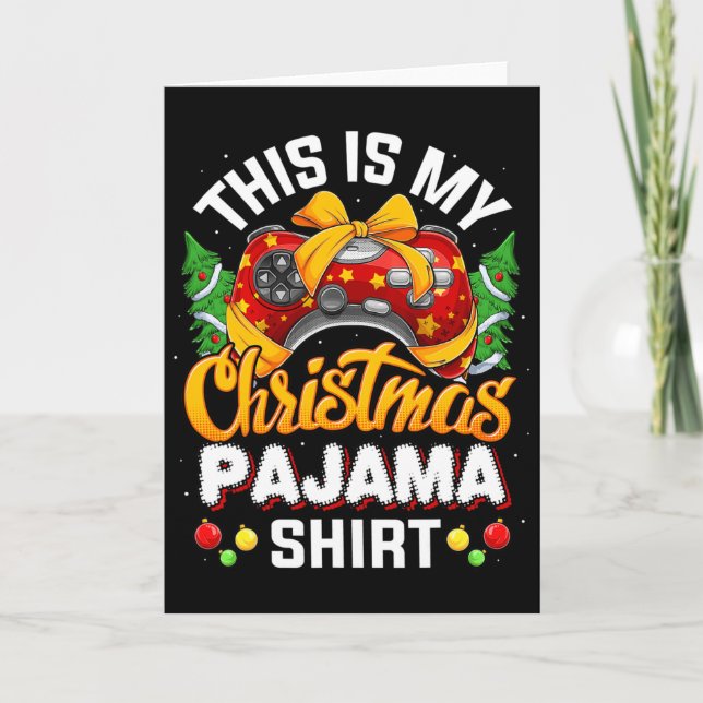 Tarjeta Funny Video Game Controller Navidades Santa Hat Ga (Anverso)