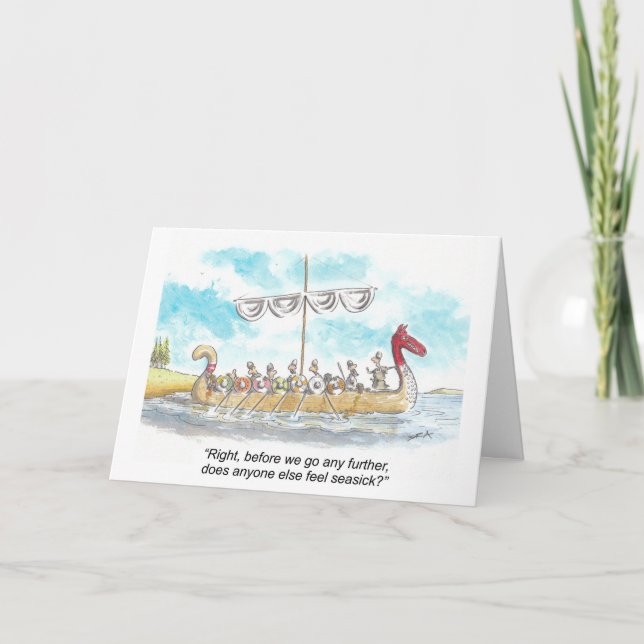 Tarjeta Funny Viking Birthday Card (Anverso)