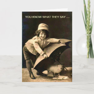 Tarjeta Funny Vintage Birthday Picture Card
