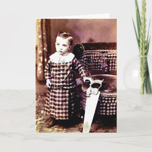 Tarjeta Funny Vintage Birthday Picture Card (Anverso)