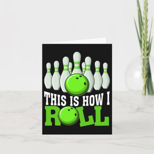 Tarjeta Funny Vintage Bowler Bowler Bowler Lover Bo (Anverso)