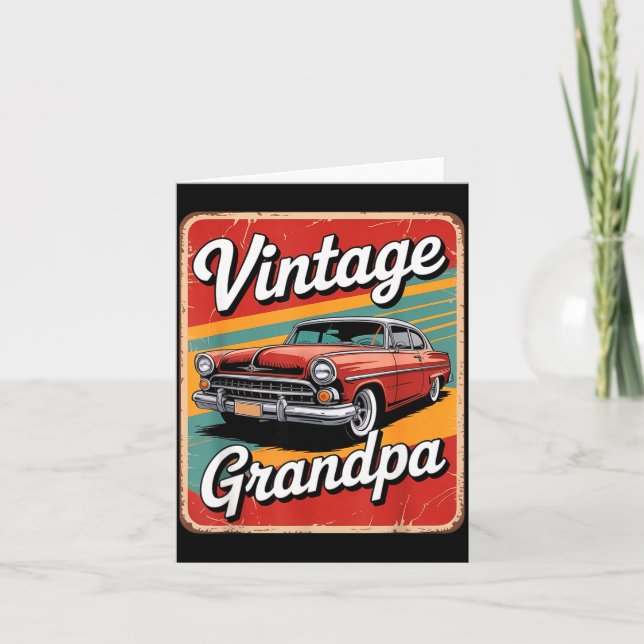 Tarjeta Funny Vintage Grandpa  (Anverso)