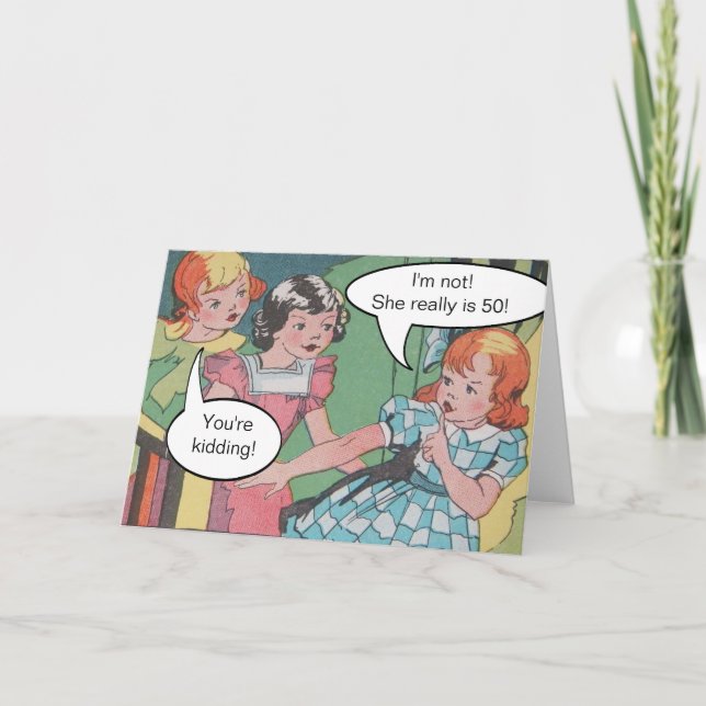 Tarjeta Funny Vintage Retro Personalizado Comic Cumpleaños (Anverso)