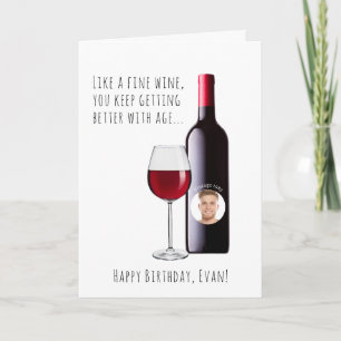 Tarjeta Funny Vintage Wine Birday Card
