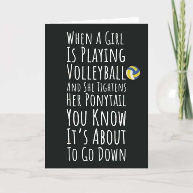 Tarjeta Funny Volleyball Cards Team Player Sports Lover (Anverso)