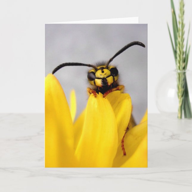 Tarjeta Funny Wasp Greeting Card (Anverso)