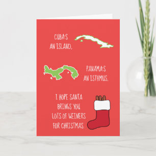 Tarjeta Funny Weiner Poem Navidades