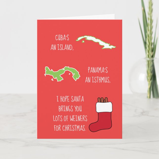 Tarjeta Funny Weiner Poem Navidades (Anverso)