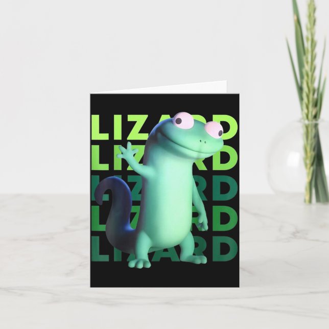 Tarjeta Funny Weirore Lizard Meme _ 3d Surreal Animal  (Anverso)