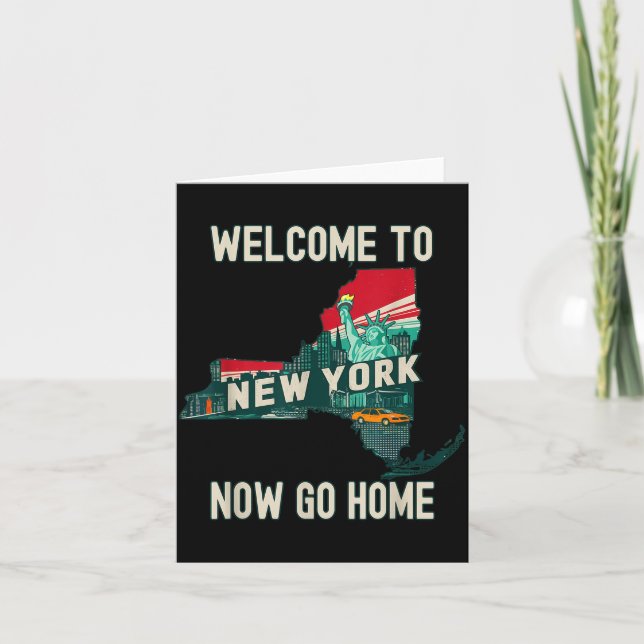 Tarjeta Funny Welcome To New York Retro Design, Funny New  (Anverso)