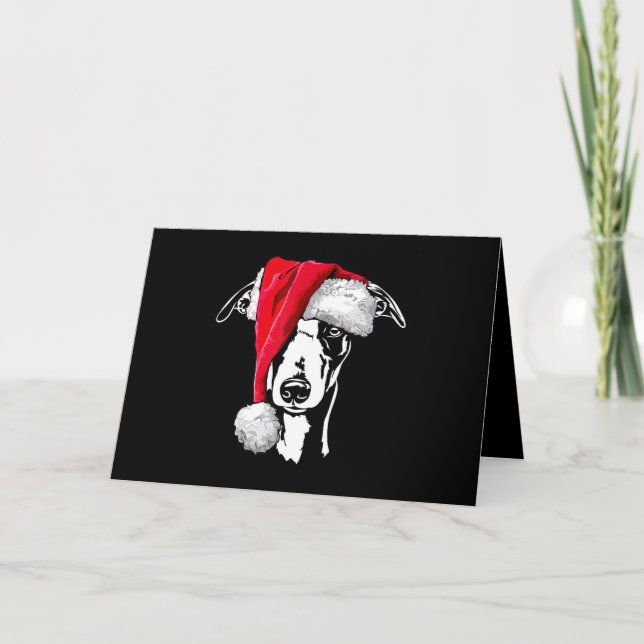 Tarjeta funny whippet santa christmas dog mom gift present (Anverso)