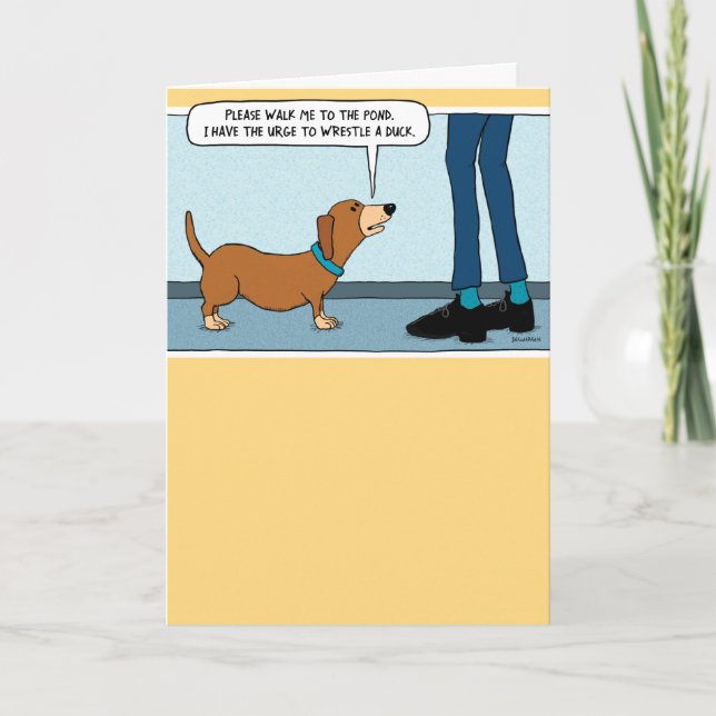 Tarjeta Funny Wiener Dog Birday Card (Anverso)