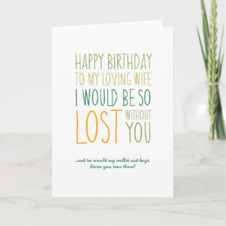 Tarjeta Funny Wife Birday Card