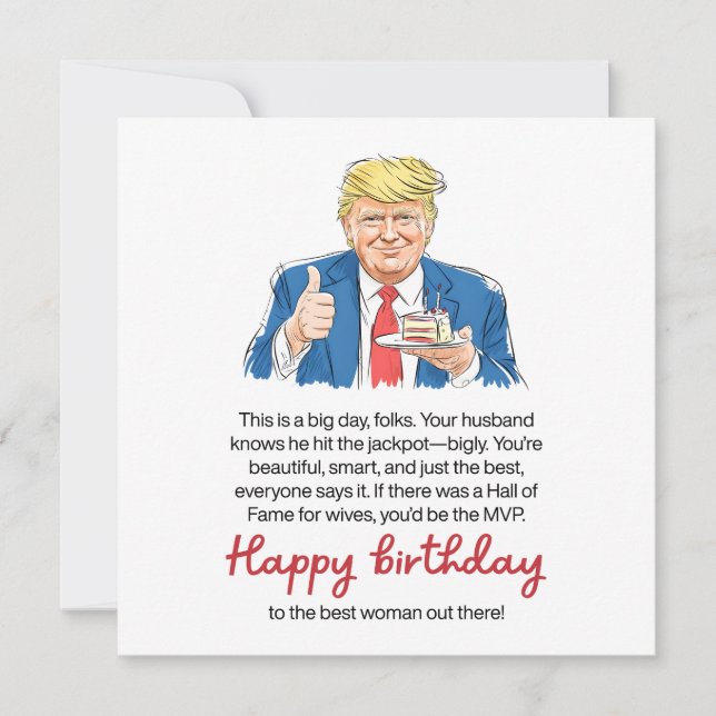 Tarjeta Funny Wife Birthday  (Anverso)