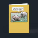 Tarjeta Funny Wild and Wooly Drune Sheep Birthday<br><div class="desc">¡No seas tímido! Echa un vistazo a esta graciosa tarjeta de cumpleaños, que incluye una oveja que ha tenido demasiado para beber después de una noche salvaje y lúgubre, y otra que está indignada por la indulgencia excesiva. Gracias por elegir este diseño original de © Chuck Ingwersen. Soy un artista...</div>