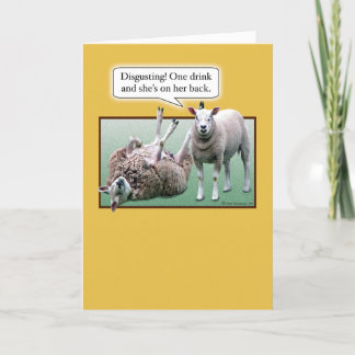 Tarjeta Funny Wild and Wooly Drune Sheep Birthday