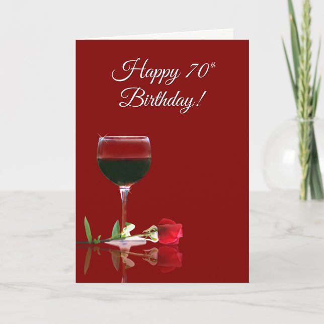 Tarjeta Funny Wine 70th Birthday Card (Anverso)