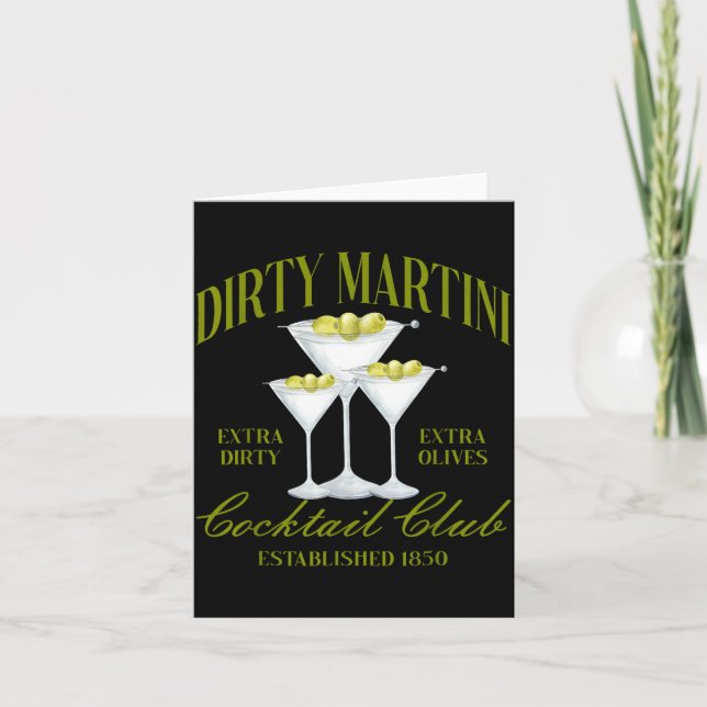 Tarjeta Funny Womens Dirty Martini Social Club Drinking Ta (Anverso)