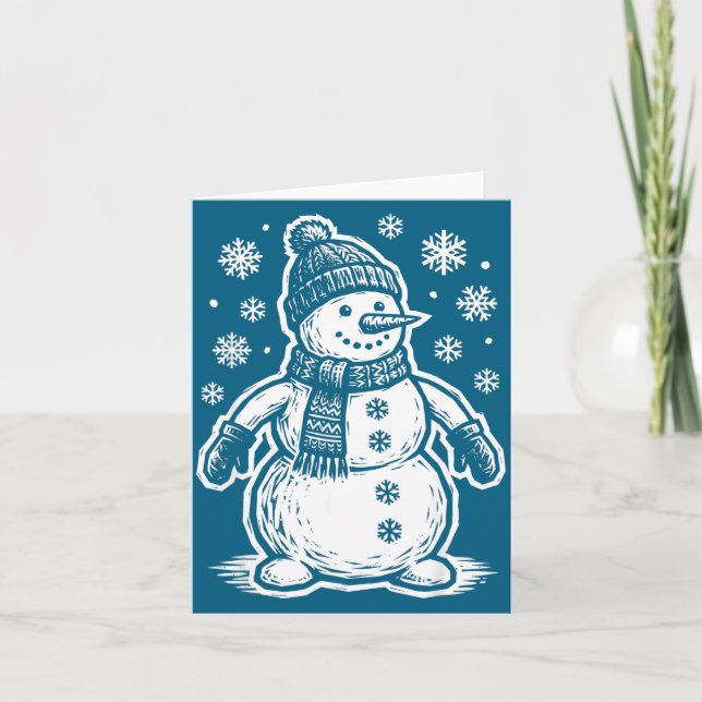 Tarjeta Funny Woout Snowman Winter Holiday Christmas Snowf (Anverso)