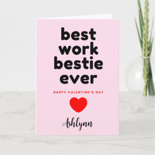 Tarjeta Funny Work Bestie Valentines