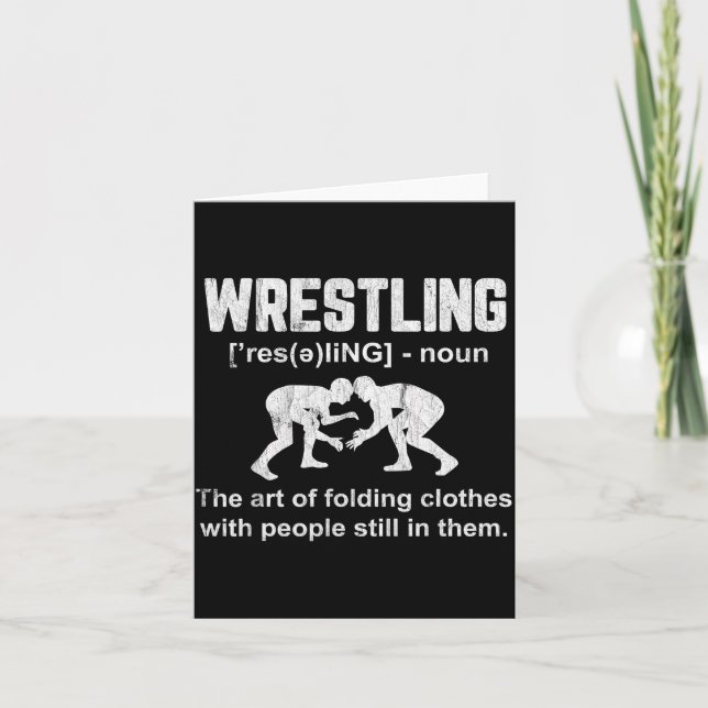 Tarjeta Funny Wrestling Definition Wrestler Boys Mens Teen (Anverso)