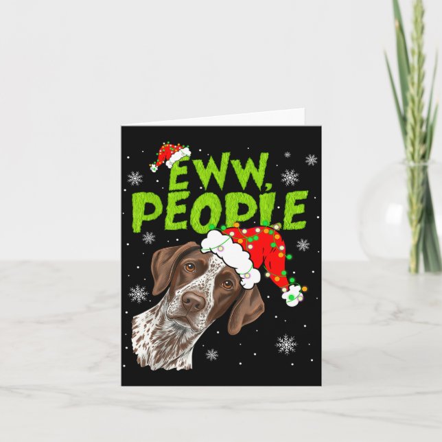 Tarjeta Funny Xmas Ew People Gsp Dogs Lover Pajamas Men Wo (Anverso)