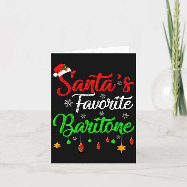 Tarjeta Funny Xmas Santas Favorite Baritone Christmas  (Anverso)