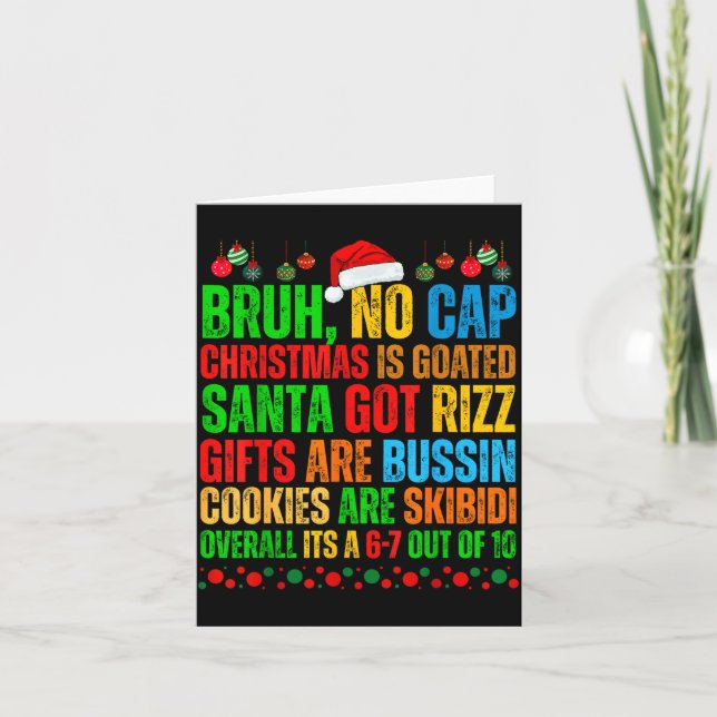 Tarjeta Funny Xmas School Generation Alpha Gen A Slang Chr (Anverso)